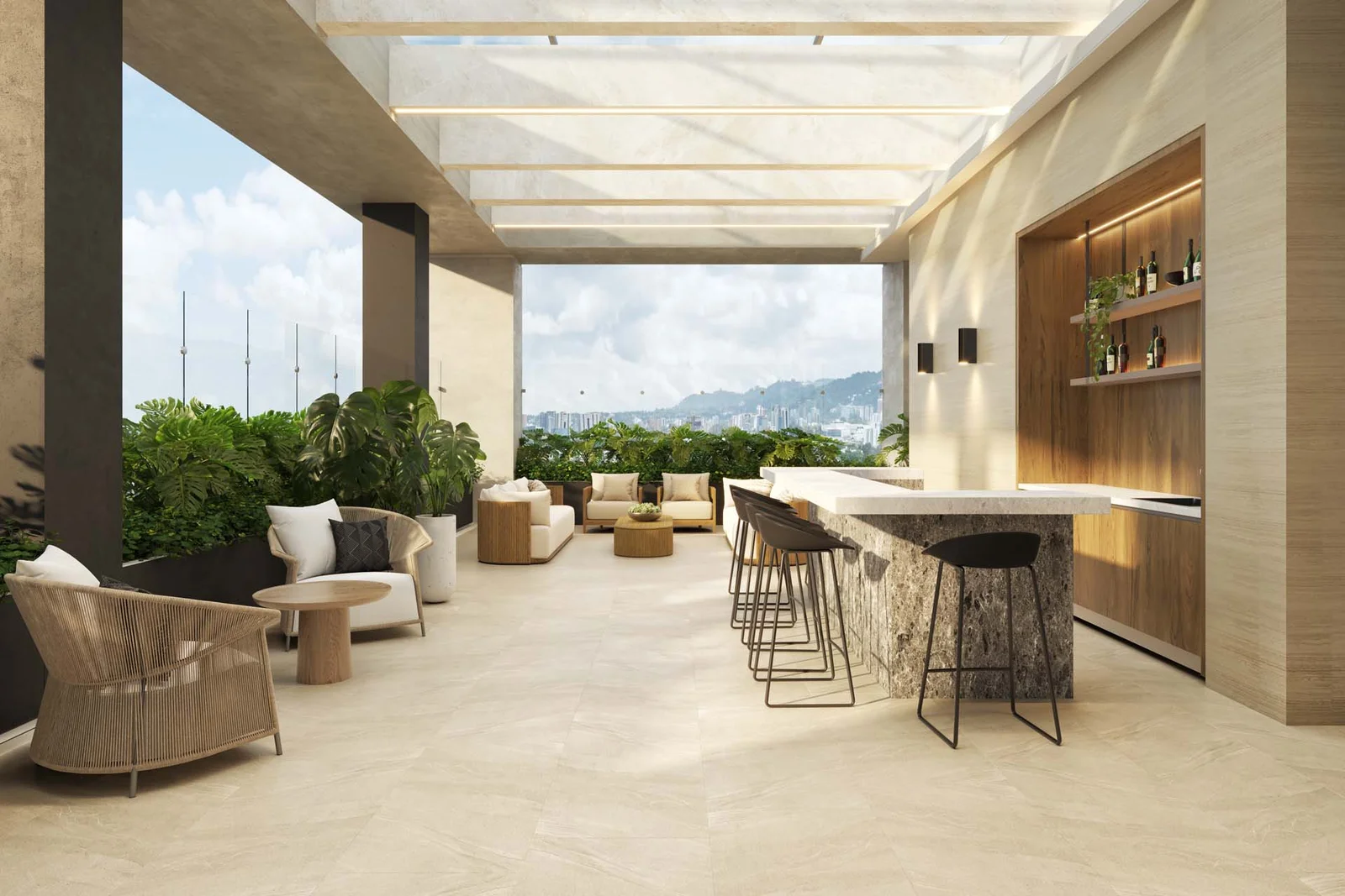 Sky Bar y salón social en Nivel 29 de Cetri