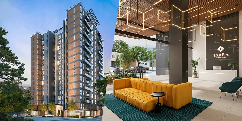 Fachada y concepto arquitectónico de Inara Ciudad Vieja en Zona 10