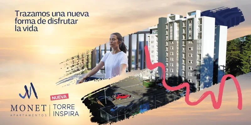 Fachada y concepto arquitectónico de Monet Apartamentos en Zona 16